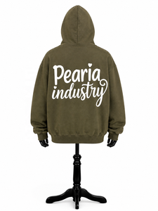 Sudadera con Capucha Unisex Verde Oliva de Invierno, Manga Larga, Bolsillo Frontal, Estampado de Letras, Estilo Urbano, Tejido Grueso - Product Image 4
