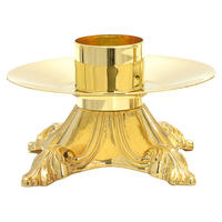 Bougeoir en laiton plaqué or, style classique, haute qualité, présentoir religieux, plateau votif en métal poli, bougies de soja
