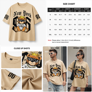 Camiseta de Manga Corta Oversize para Hombre, 100% Algodón Grueso, con Estampado de Dibujos Animados, Estilo Urbano, Cuello Redondo, Ajuste Jersey, Lujo Personalizado - Product Image 6