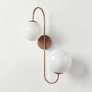 Applique murale moderne en laiton, design géométrique, éclairage haut et bas, pour salon, décoration murale intérieure, lampe personnalisable - Product Image 1