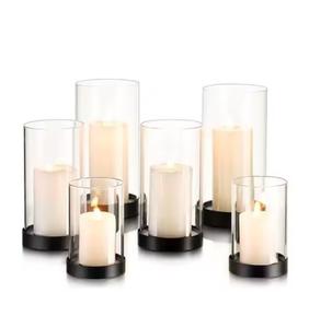 Velas Aromáticas Negras Redondas Hechas a Mano con Vaso de Vidrio para Iluminación Navideña Interior y Exterior y Decoración del Hogar - Product Image 1