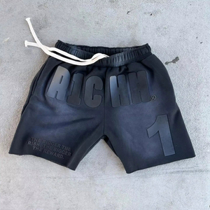 Pantalones Cortos de Hombre Personalizados, Estilo Urbano, Cintura Elástica, Tejido de Punto, 100% Algodón, Lavado Ácido, 220 GSM - Product Image 3
