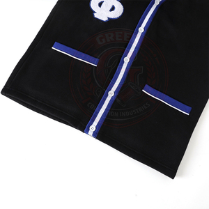 Cárdigan Negro para Mujer con Rayas Azules y Blancas, de Algodón y Felpa, Tejido con Bordado de la Letra Zeta Phi B, Cuello en V, Manga Larga, Estilo Preppy - Product Image 3