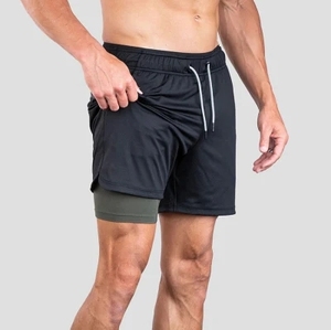 Shorts de bain pour hommes à séchage rapide OEM, shorts de plage en polyester, logo personnalisé, shorts décontractés pour l'été, shorts d'entraînement de gym, fabricant - Product Image 2