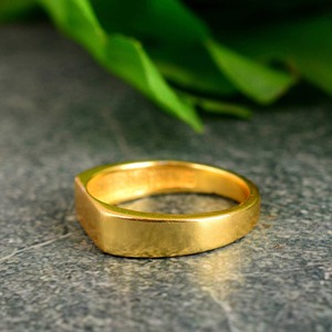 Trendy High Quality <b>Signet</b> <b>Ring</b> Minimalist Brass Band <b>Men</b> 18k Gold Plated Minimal Flat Geometric Bar Design Wholesale/OEM/ODM - Product Image 5