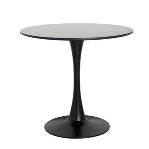 Tavolo da Pranzo Rotondo Nero da 80 cm con Base a Piedistallo, Tavolo da Cucina/Caffè Stile Mid-Century per 2-4 Persone - Product Image 5