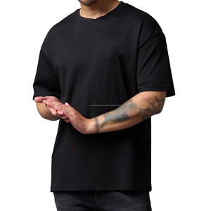 Nouvelle tendance T-shirt épais à épaules tombantes Lavé à manches courtes en vrac Sérigraphie T-shirt surdimensionné Unisexe du Pakistan - Product Image 1