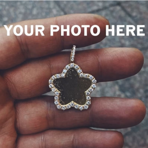 Pendentif photo personnalisé, bijou avec photo personnalisée, étoile, fleur, diamant, cadeau, pendentif photo sur mesure - Product Image 4