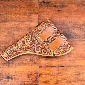 ซองปืนล่าสัตว์หนังวัวคาวบอยแกะสลักจริงทำจากหนังวัวแท้แบบมีห่วงที่ทำด้วยมือสไตล์ตะวันตกสุดหรู - Product Image 3