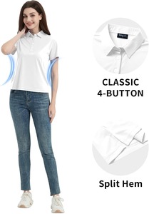Versatile <b>Women</b> <b>Polo</b> <b>Shirt</b> Short Sleeve Relaxed Fit Contrast Trim Modern Collar Fashionable <b>Polo</b> <b>Shirt</b> - Product Image 3