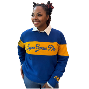 เสื้อสเวตเชิ้ตแบบมีลาย 3 มิติ SGRHO แบบกำหนดเอง สำหรับชมรมหญิงกรีก Sigma Gamma Rho คอกลม ปักลาย สไตล์ลำลอง สตรีทแวร์ - Product Image 1