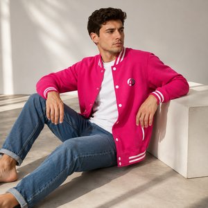 Durable varsity jacket <b>crafted</b> with fashionable sporty character and soft comfort for practical stylish daily outerwear use - Product Image 5