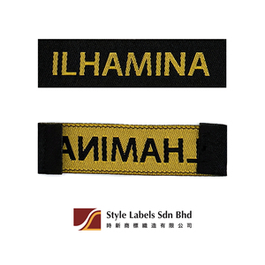 Étiquettes de style personnalisées lavables en damassé tissé, découpées au laser, pliées aux extrémités, pour sacs rectangulaires et vêtements, qualité supérieure, Selangor - Product Image 3