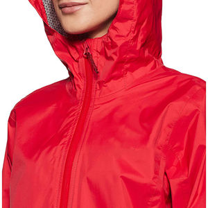 <b>Women</b> Red Hooded Zipper <b>Jacket</b> Lightweight Waterproof Wind Resistant Full Sleeve <b>Spring</b> Outerwear Casual Wear - Product Image 2
