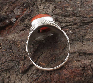925 Sterling <b>Silver</b> Bezel Setting Red Onyx Handmade Classic <b>Boho</b> Dainty Solitaire <b>Ring</b> Certified Women's Wedding - Product Image 4