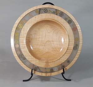 Assiettes de Ramadan pour dattes, en bois et nacre, plats ronds pour servir des desserts et du chocolat - Product Image 2