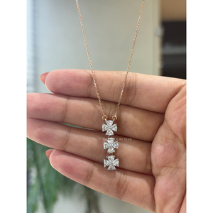 Colgante de Diamante Cultivado en Laboratorio de 1.80 Ct con Corte Trillón, Diseño Floral, Oro de 14K, Joyería de Lujo para Mujer, Boda, Fiesta, Collar Personalizable - Product Image 2
