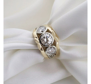 IGI Lab Grown Vintage 14k White Gold Handmade Tension Set Wedding/Engagement Unisex <b>Fine</b> <b>Ring</b> Cut Diamond Anniversary Party Gift - Product Image 1