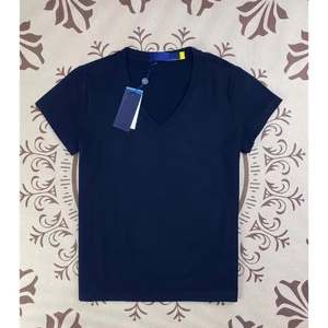 Basics Popular T Shirt Versatile Casual Women's V-Neck Classic Short Sleeve Blank Plain Cheap Price High Quality Summer T-shirts - Product Image 3