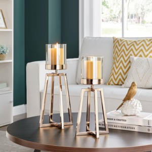 Decorative Antique Geometric Brass Candle Stand <b>Set</b> Heat Resistant Home Decoration Metal <b>Lanterns</b> Home Decoration - Product Image 6