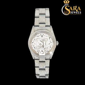 นาฬิกาฮิปฮอปควอทซ์อัตโนมัติ20มม. หรูหราคุณภาพสูงทำจากเพชร VVS Moissanite แก้วสแตนเลสแบบโบราณ - Product Image 3