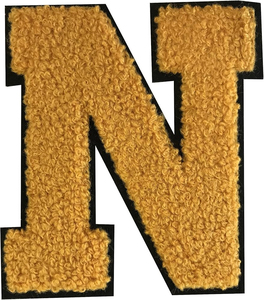Custom Chenille <b>Letter</b> Patches Soft Embroidered <b>Applique</b> Iron On Sew On Badge for Jackets Hoodies Caps Bags Clothing - Product Image 1