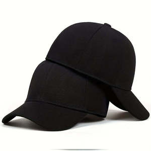 หมวกแก๊ปแบบ snapback 6 แผง สีดำ ปรับขนาดได้ ปักโลโก้ตัวอักษรสีขาวแบบวินเทจ  สำหรับทุกเพศ สไตล์สตรีท ฮิปฮอป ผ้าฝ้ายเนื้อแน่น - Product Image 6