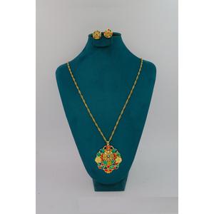 New Designer Gold Plated Pendant <b>Set</b> Expensive Jewelry <b>Set</b> Latest Collection Gold Plated Pendant <b>Set</b> for <b>Women</b> and Bridal Girls - Product Image 2