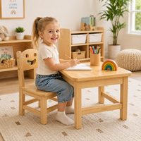 Chaise d'école pour enfants en bois courbé, style Montessori, ergonomique, avec poignée ovale découpée, pour table d'activités, mobilier pour garderie et enfants