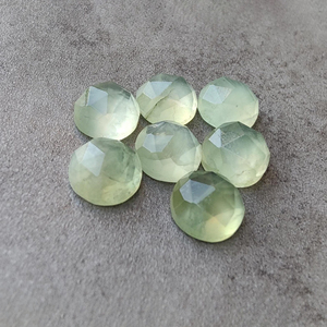 Pierre précieuse naturelle de Prehnite, taille ronde à facettes, dos plat calibré, en vrac, toutes tailles, vente en gros - Product Image 5