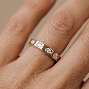 Authentic Oval Cut Diamond <b>Dainty</b> Band <b>Ring</b> 14K Solid Gold Promise Fine Jewelry Gift for Wedding Party Charms - Product Image 2