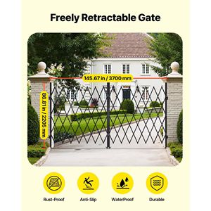 Cancello di Sicurezza Pieghevole Doppio Personalizzabile con Blocco, Design a Forbice, Ruote Girevoli a 360 Gradi, Barriera Esterna Retrattile in Acciaio - Product Image 2