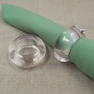 Ajanta Arts Crystal Clear acrilico trasparente rotondo lavoro a mano tovagliolo fibbia portatovagliolo anello tovagliolo di carta