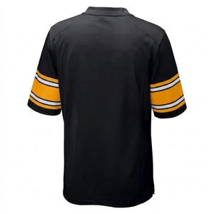 Men's <b>Black</b> V-Neck Embroidery Adult Men American <b>Football</b> Jerseyand <b>White</b> Padded Pants Set sportswear uniforms - Product Image 2