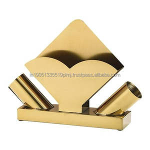 Porta Servilletas Elegante Hecho a Mano, de Hierro con Recubrimiento de Polvo Dorado, Diseño Hueco Dorado, Decorativo para Mesa, Estilo Americano - Product Image 6
