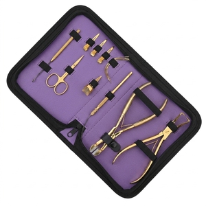 Kit Completo de Extensiones de Cabello para Salón: Almohadilla de Silicona, Alicates de Unión, Enhebrador de Alambre, Tijeras Cortahilos, Pinzas de Pico de Pato, Pinzas de Dedo - Product Image 1