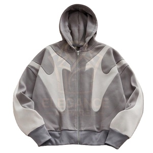 Sudadera con capucha de manga larga holgada de punto informal a la moda para hombre, Sudadera con capucha con cremallera de mejor proveedor de ropa personalizada al por mayor para hombre - Product Image 1