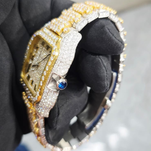 Reloj de Lujo de Primera Calidad, Modelo Cuadrado, con Incrustaciones de Moissanita, para Hombre, de Acero Inoxidable, en Oferta - Product Image 3