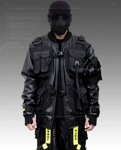 Chaqueta de invierno ciberpunk techwear personalizada para hombre 2026, cortavientos con cremallera, calefacción USB 5V, bolsillos cálidos, capucha, talla grande, lavada - Product Image 3