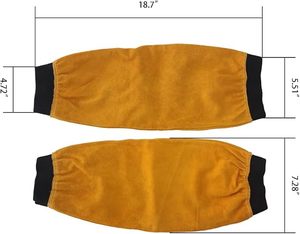 Manchon de soudage ignifuge jaune à double couture, coupe standard, vêtement de sécurité pour la protection contre le feu, 18,7 x 5,51 pouces - Product Image 1