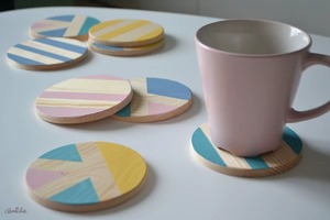 Indian Handmade Wooden & Inlay Tea Cup Coasters Eco-Friendly Reusable <b>Table</b> Top Mats Pads Export Quality Coasters - Product Image 3