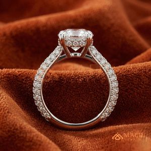 Womens <b>Silver</b> Diamond <b>Ring</b> Round Cut Moissanite <b>Solitaire</b> Engagement Bridal Jewelry Gift for Her USA - Product Image 2