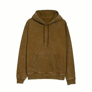 Sweat à capuche unisexe surdimensionné personnalisé en coton molletonné délavé à l'acide, couleur olive, moutarde, marron, séchage rapide, streetwear décontracté, OEM ODM - Product Image 2