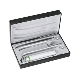 High Quality Reusable Stainless Steel Laryngoscope Set with LED Light 6 Fiber Optic <b>Mac</b> Manual Power Source Top Surgery Kit - Product Image 3