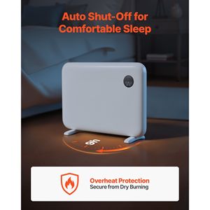 Stufa Elettrica a Pannello da 1500W, Portatile con Supporto e Design per Montaggio a Parete, Controllo Remoto Touch, Riscaldatore a Convezione - Product Image 5