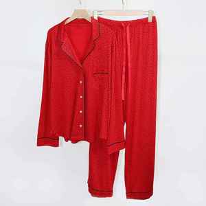Conjunto de Pijama Corto de Algodón para Mujer, 2 Piezas, Manga Corta, Estampado, con Botones - Product Image 3