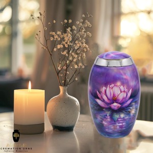 Lotus European & American Style Cremation <b>Urn</b> for Human Ashes <b>Large</b> Adult Decorative Eco-Friendly 220 Cubic Inch Capacity - Product Image 3