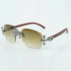 Gafas de Sol Polarizadas sin Montura con Cristales de Colores Arcoíris, Montura con Incrustaciones de Diamantes Moissanite, Protección UV, para Hombre y Mujer - Product Image 2