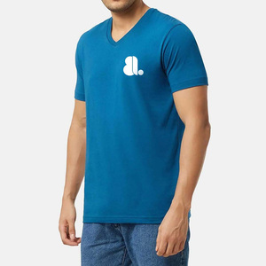 Nouveau T-shirt Homme Col V Grande Taille Respirant Couleur Unie Manches Courtes Coton Fibre de Bambou Séchage Rapide Vente en Gros - Product Image 1
