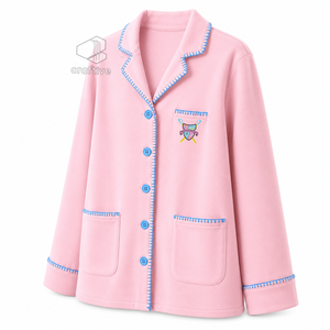 Gamma Phi Delta Sorority Pajama Set Women's Embroidered Button-Front PJs With Herringbone Stitch Edges Cozy Sleepwear Night Suit - Product Image 3